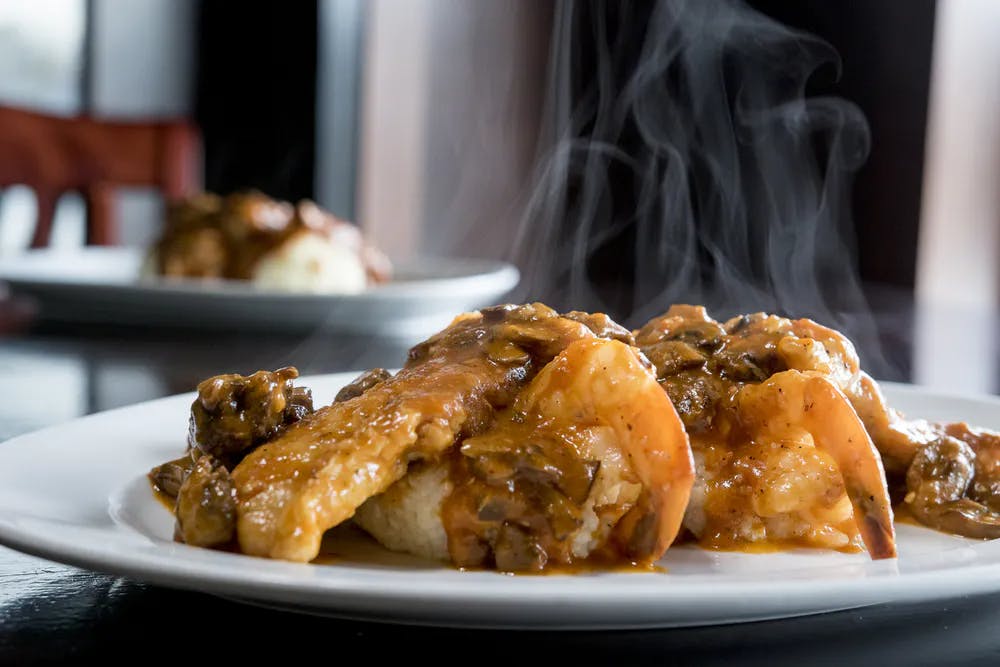 a plate of food on a table