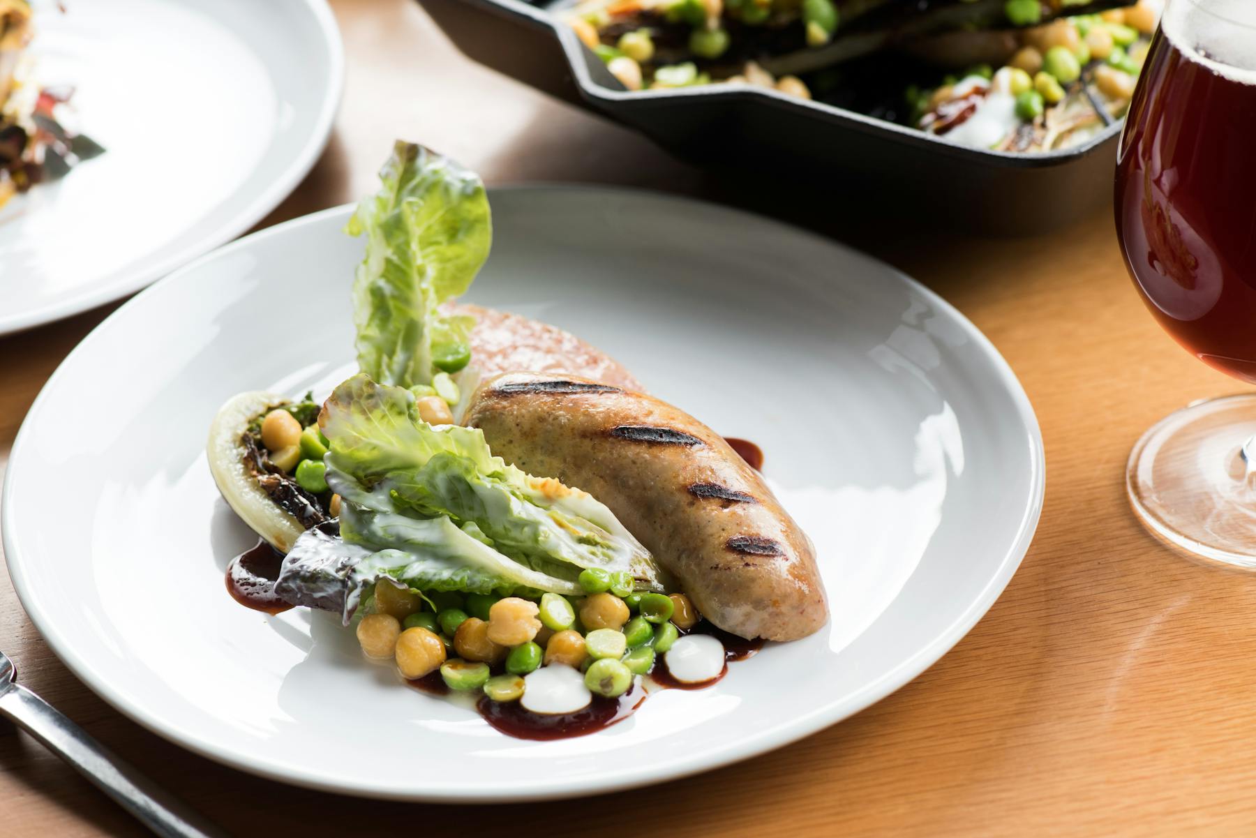 Sausage and seasonal vegetables