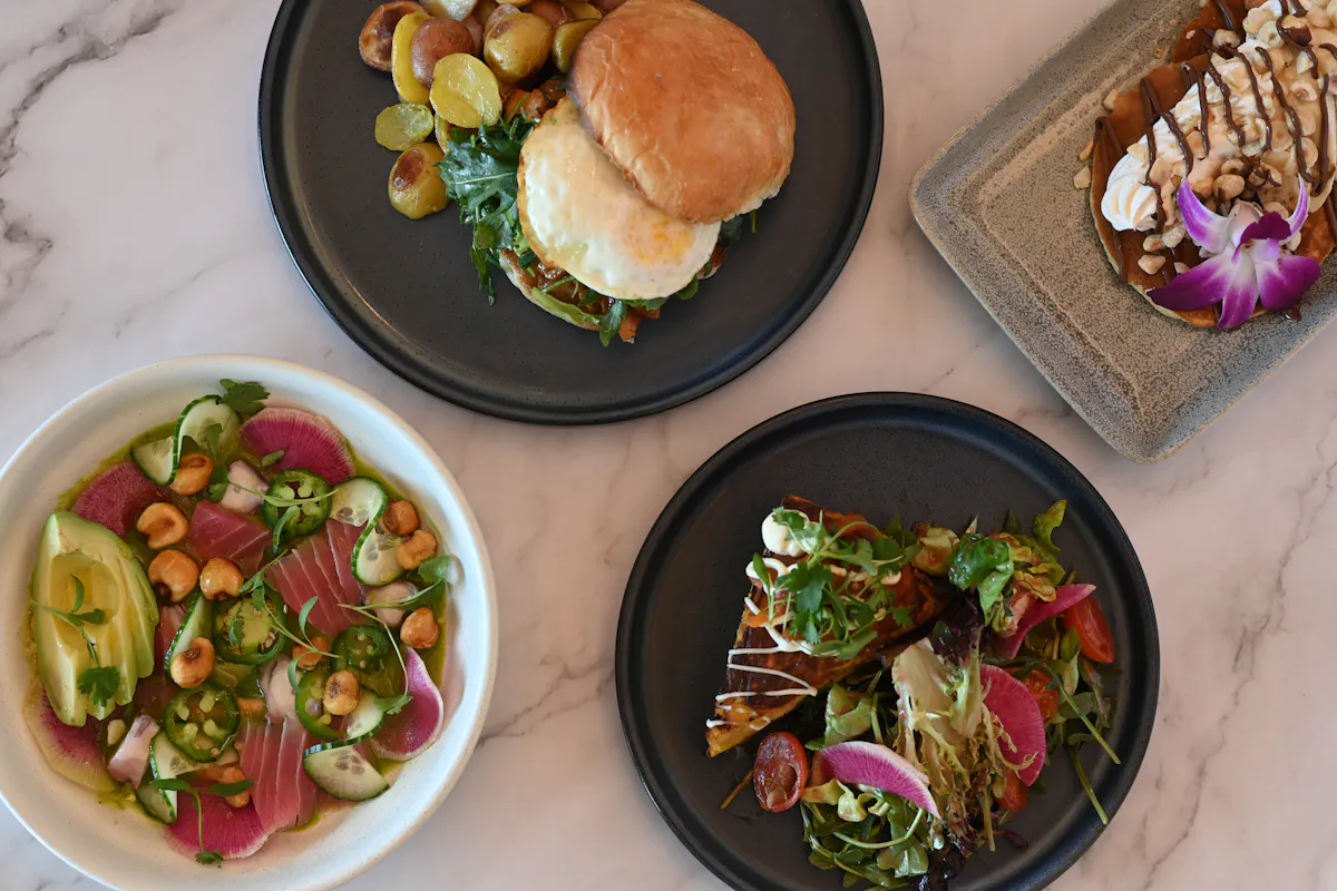 Brunch dishes at 1912 Ocean Bar and Rooftop