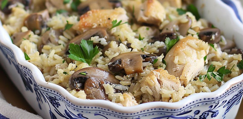 Chicken, Mushroom, Rice Casserole