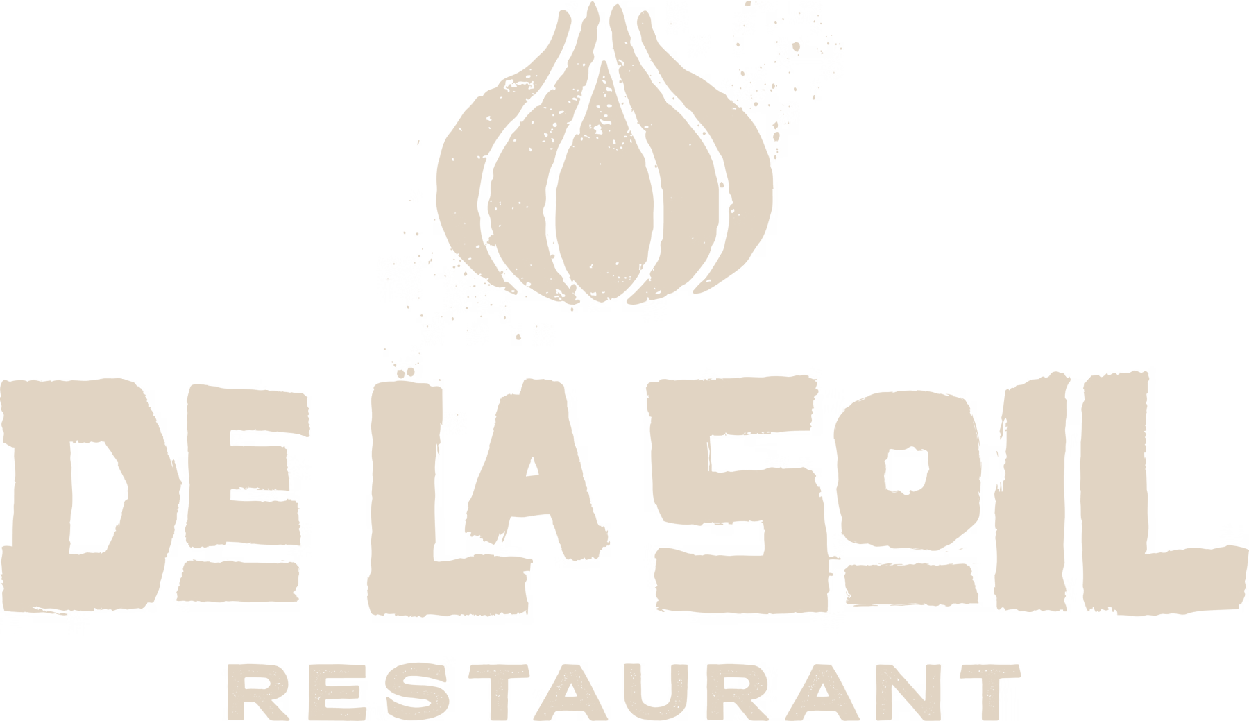a black and white sign with a onion