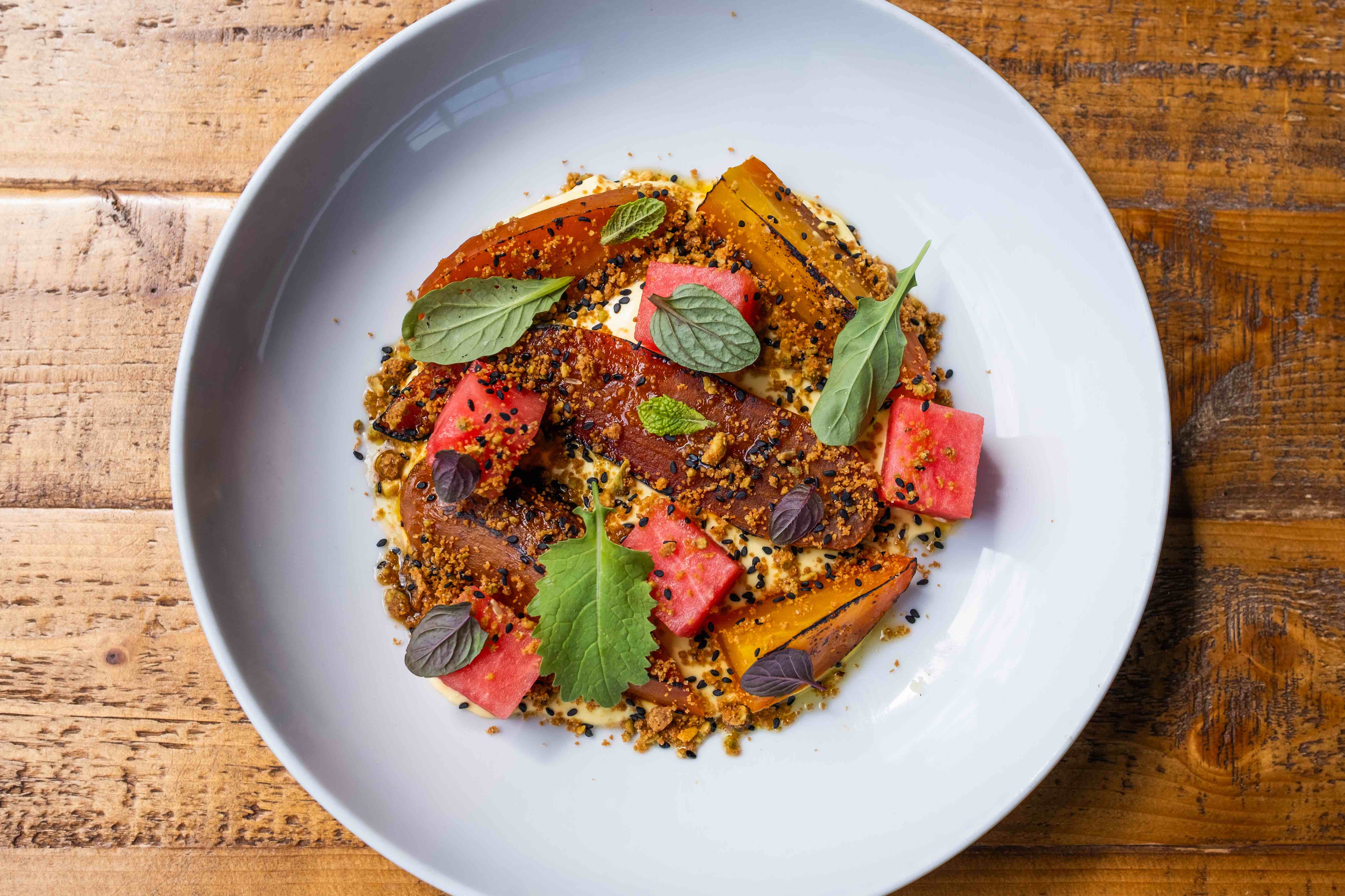 a plate of food on a table