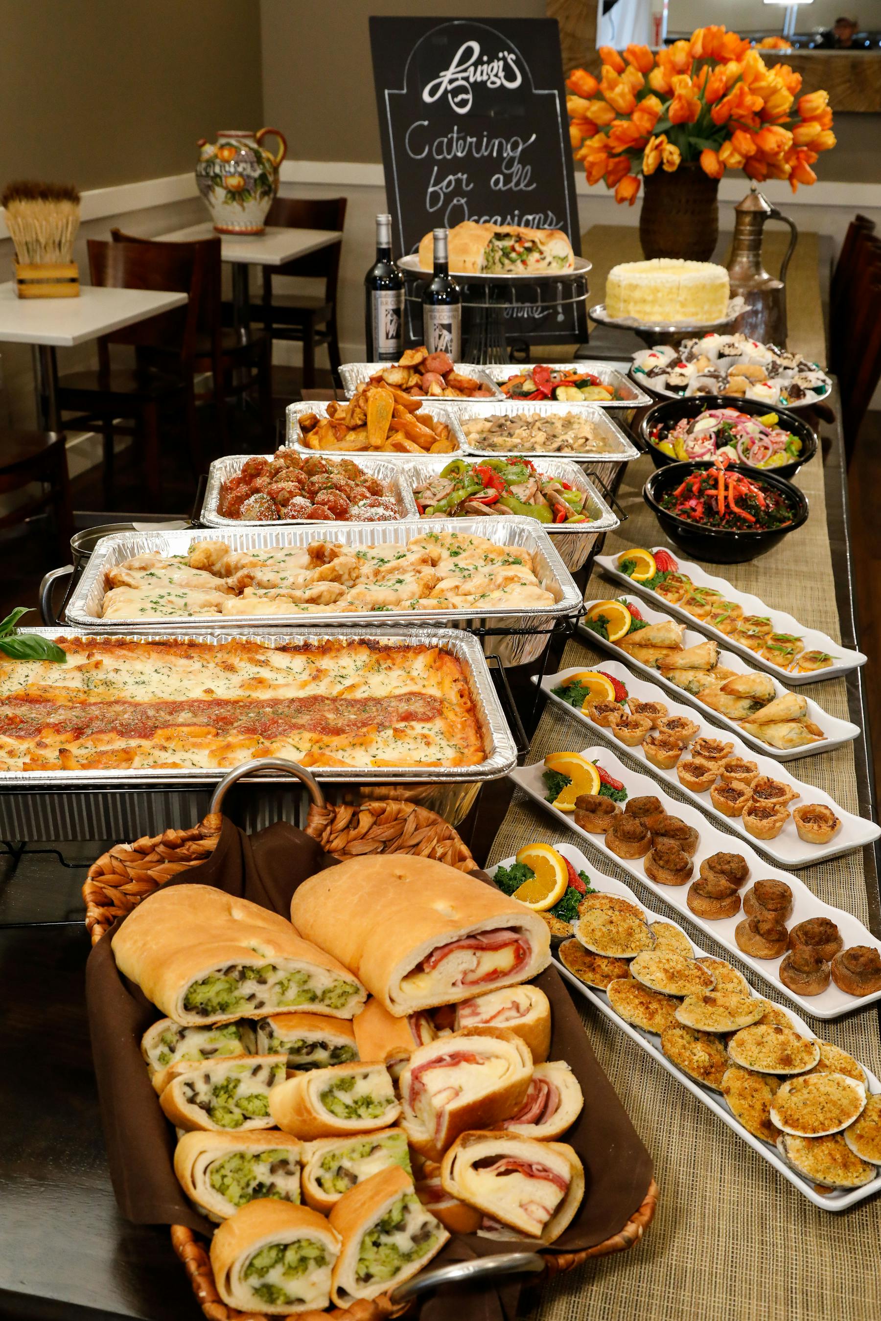 a bunch of food sitting on a table