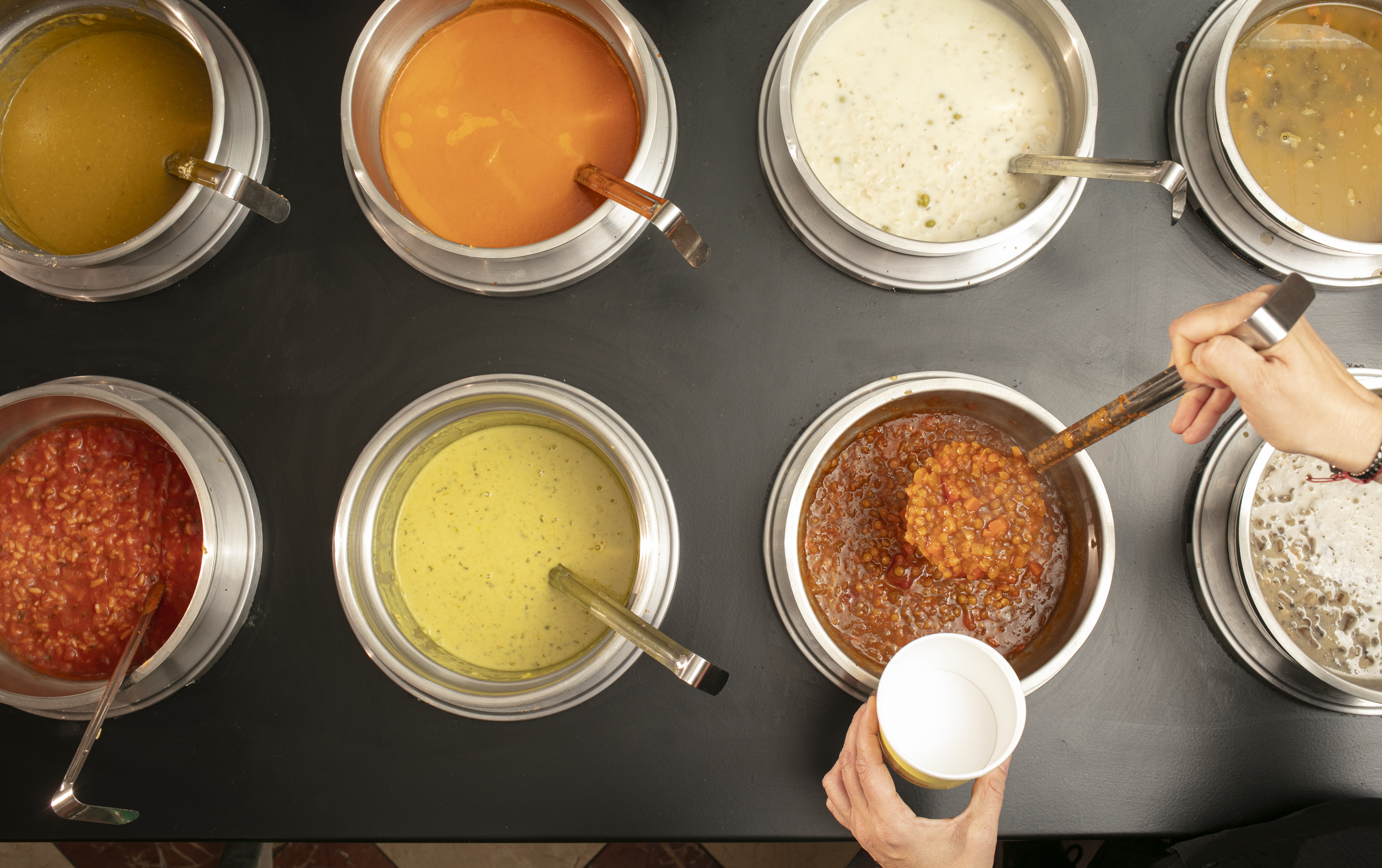 a plate of food and a cup of coffee