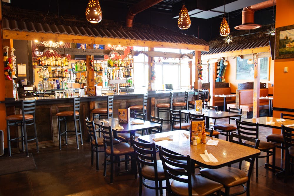 a dining room table in a restaurant