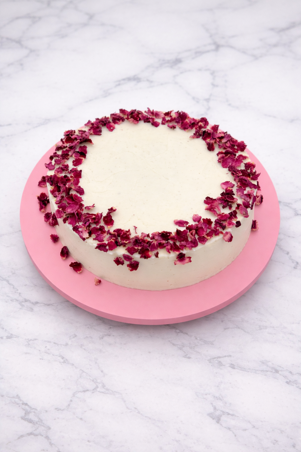 a cake sitting on top of snow covered ground