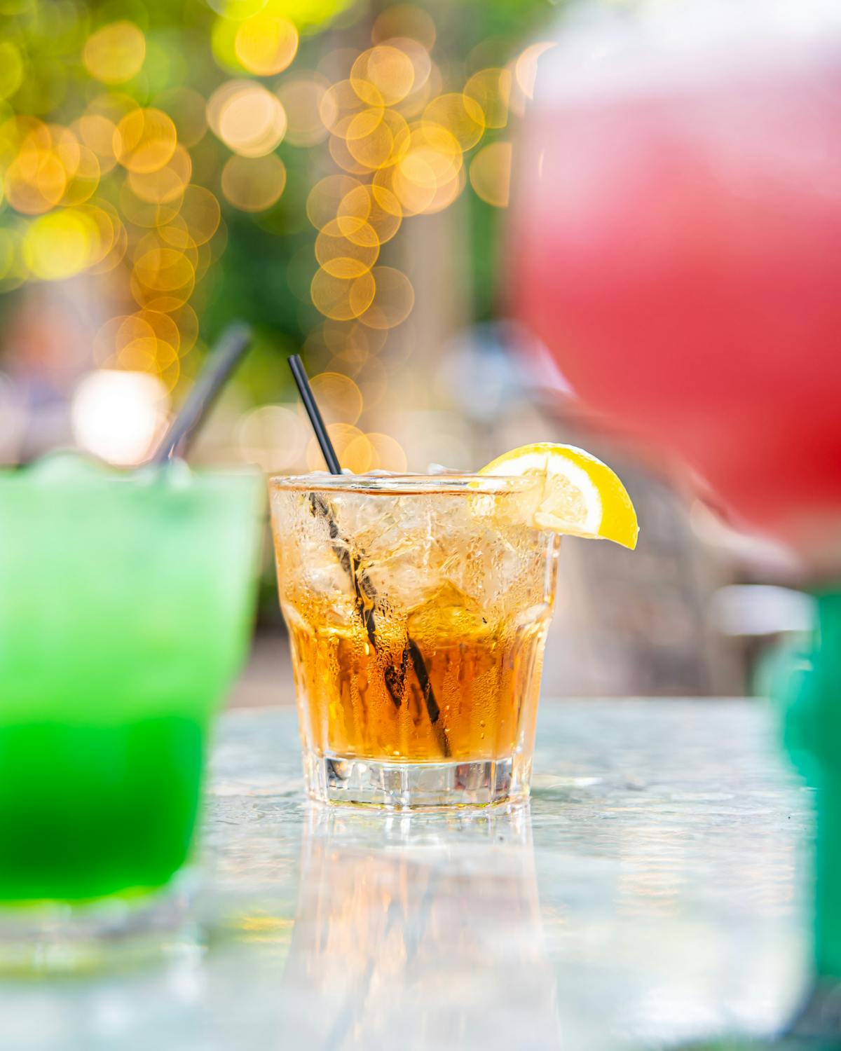 a closeup of cocktails
