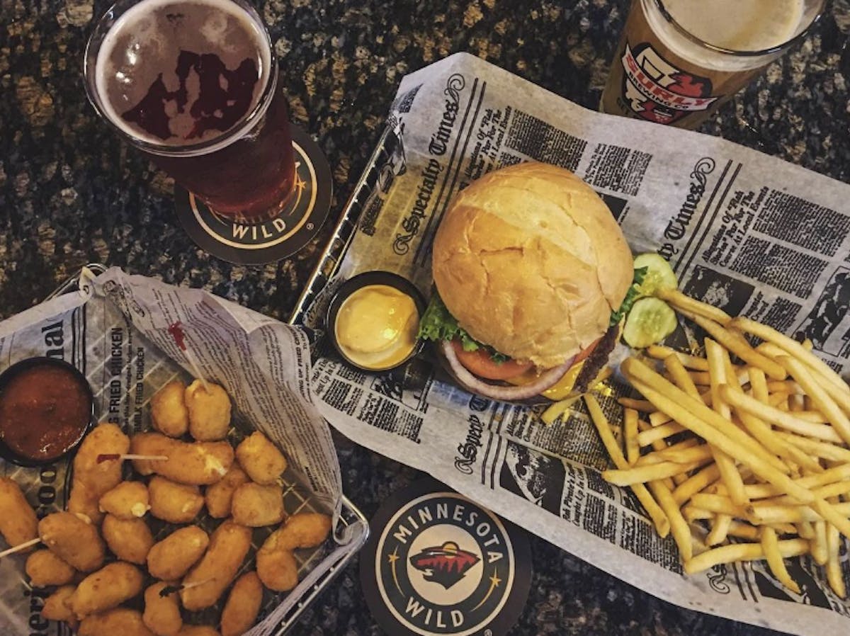 a tray of food on a table