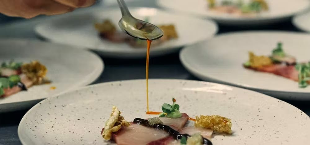 a plate of food on a table