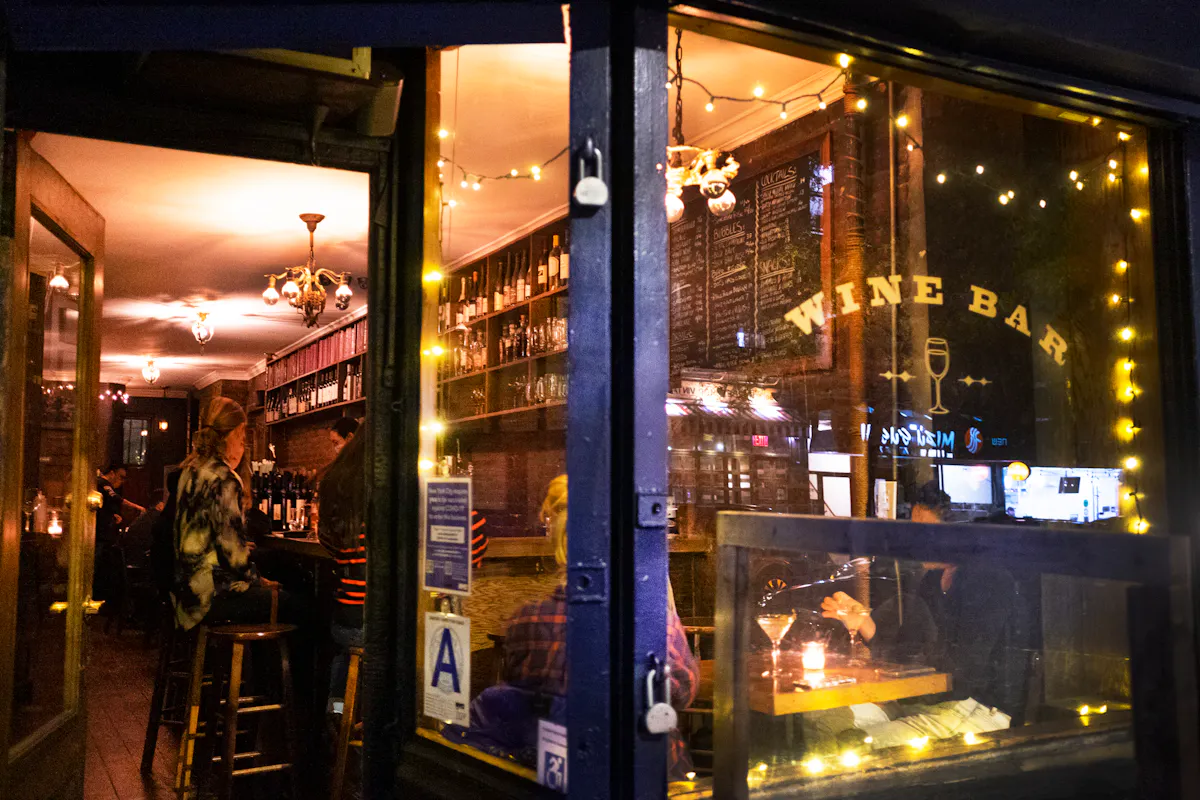 the front of the bar