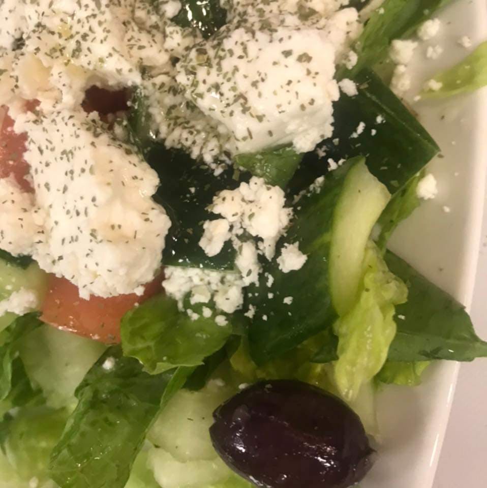 a close up of a salad
