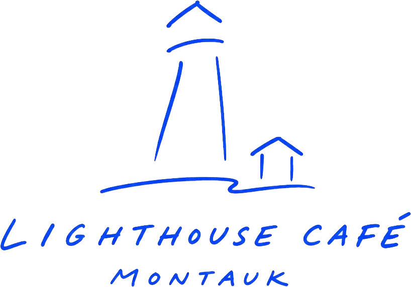 a blue light house on a black background