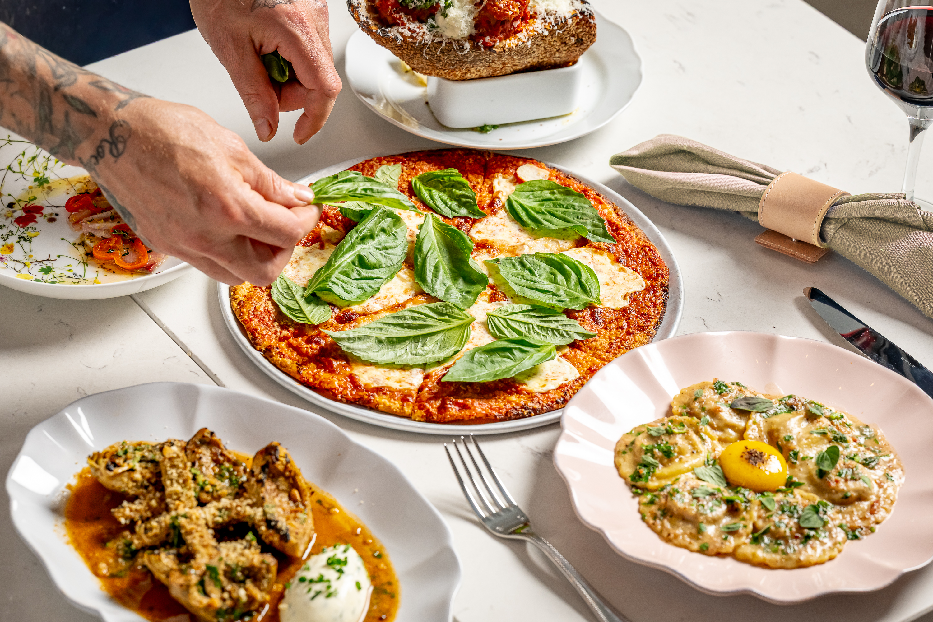 a bunch of different types of food on a plate