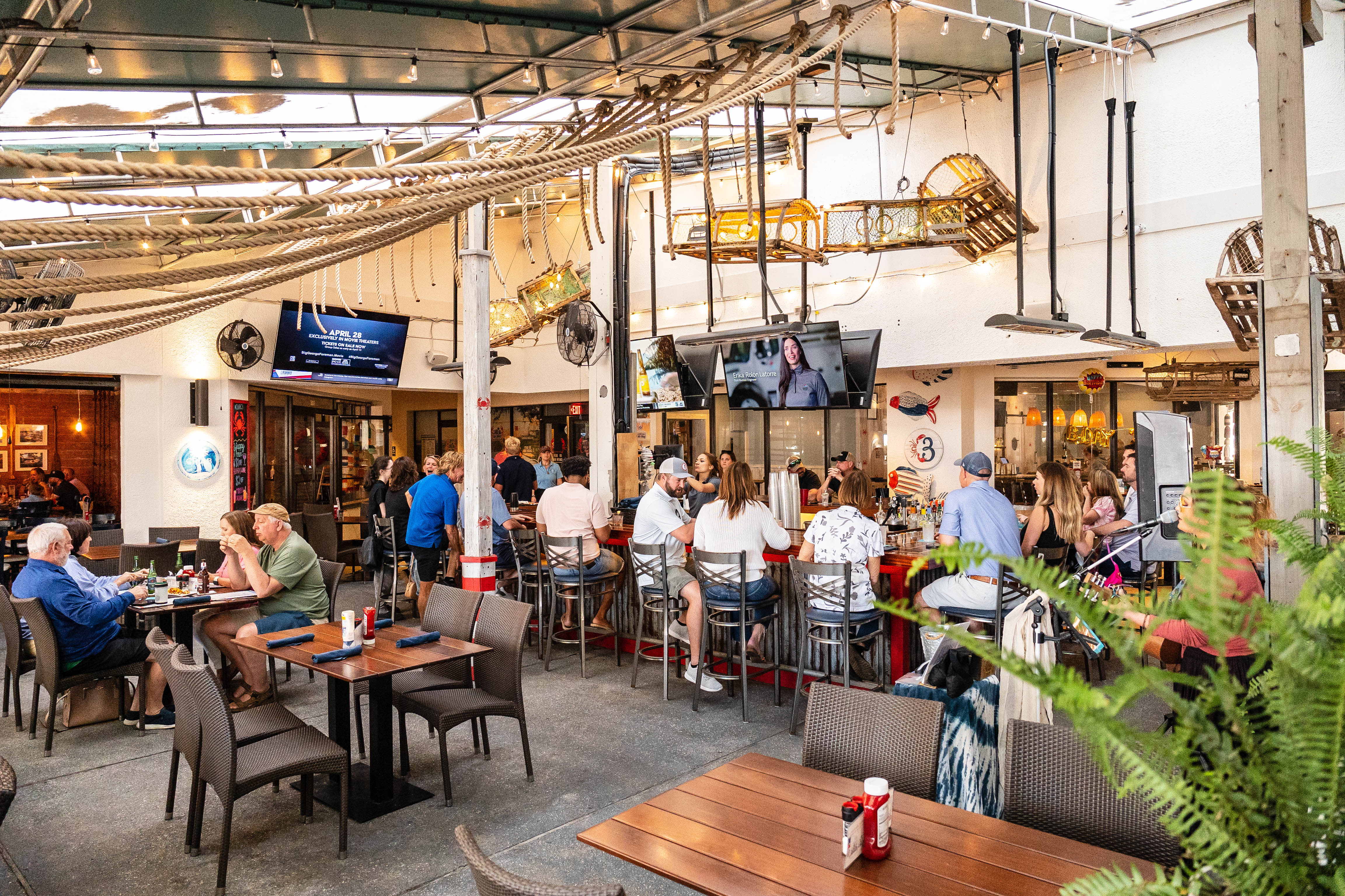 a group of people in a room