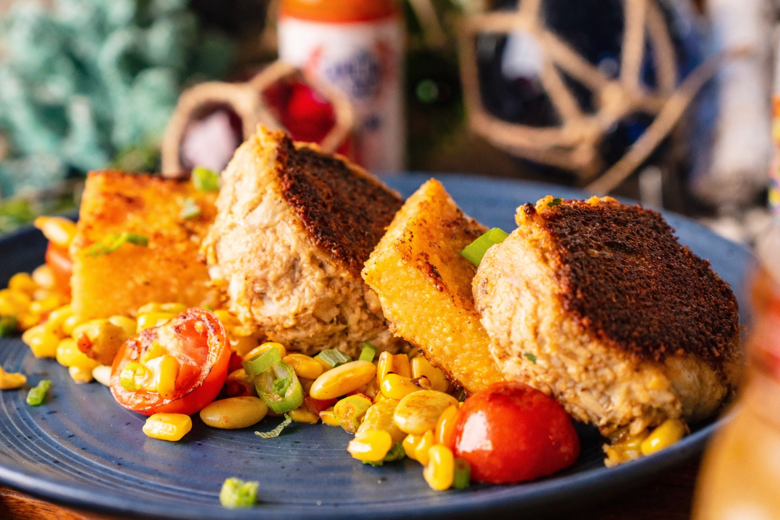 a plate of food on a table
