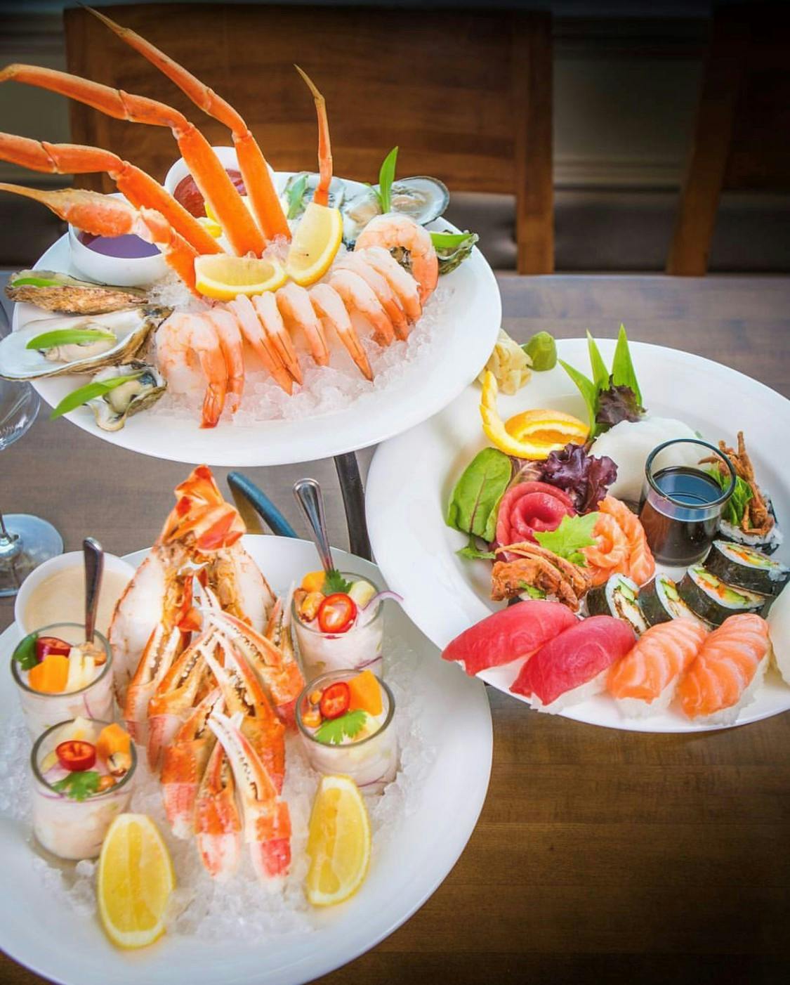 group plates and appetizers