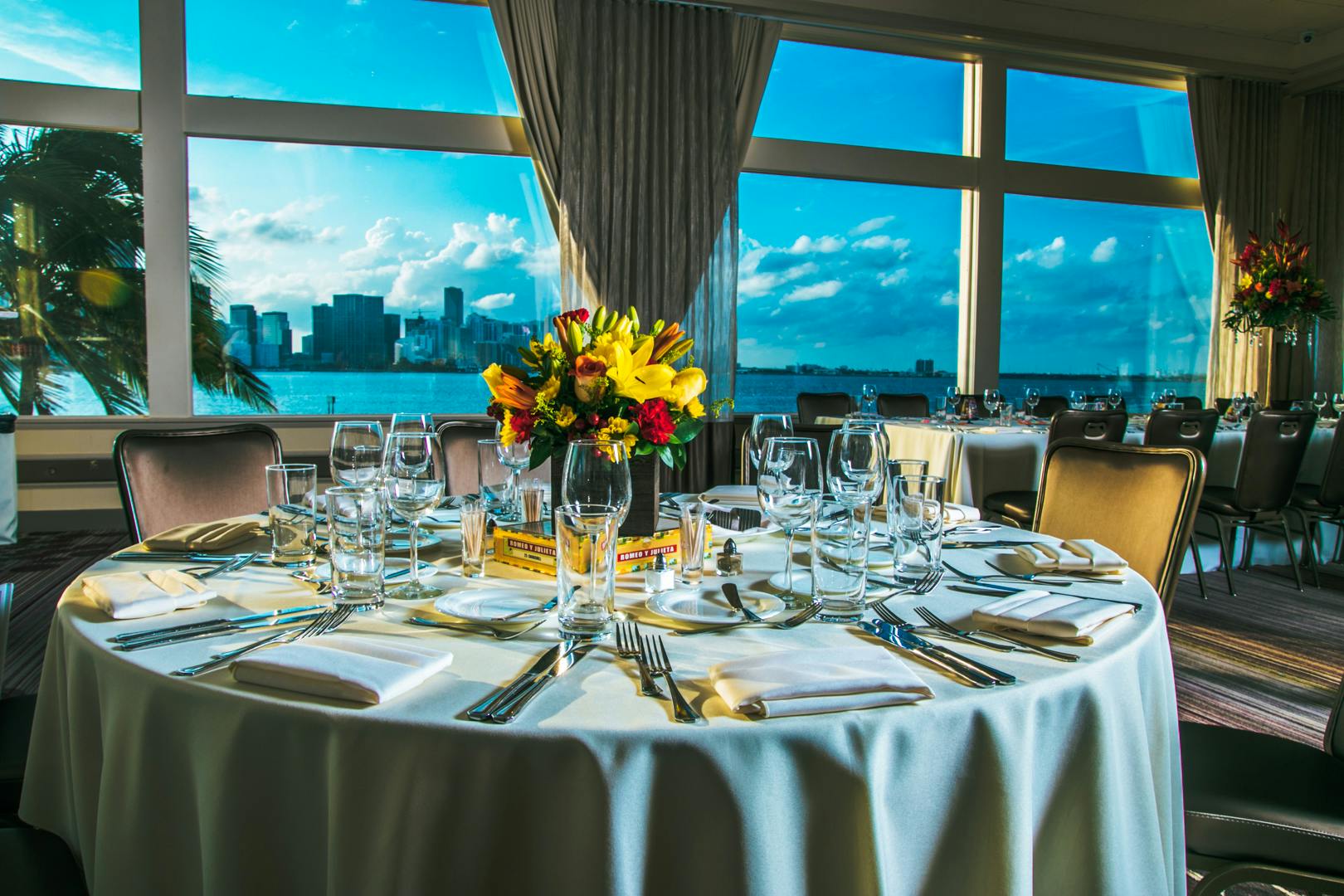 corporate event set up at the rusty pelican
