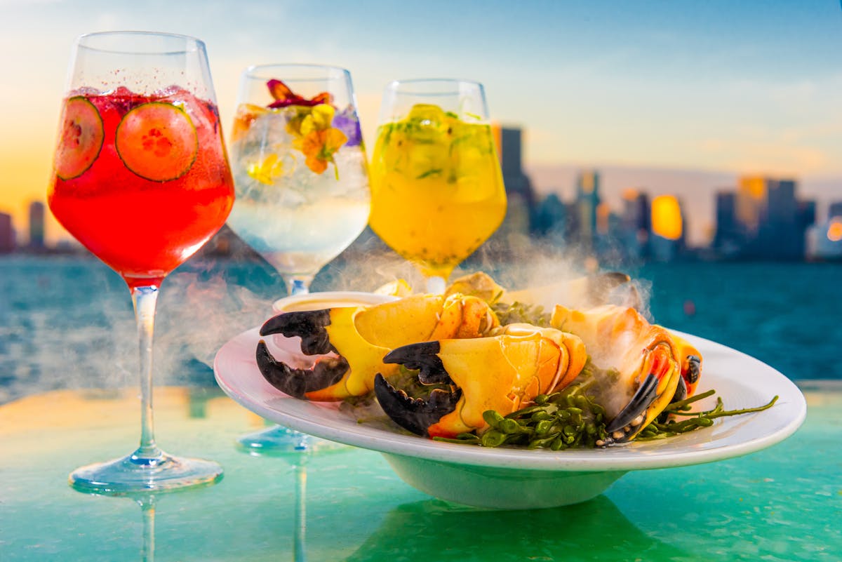 Cocktails with crab leg