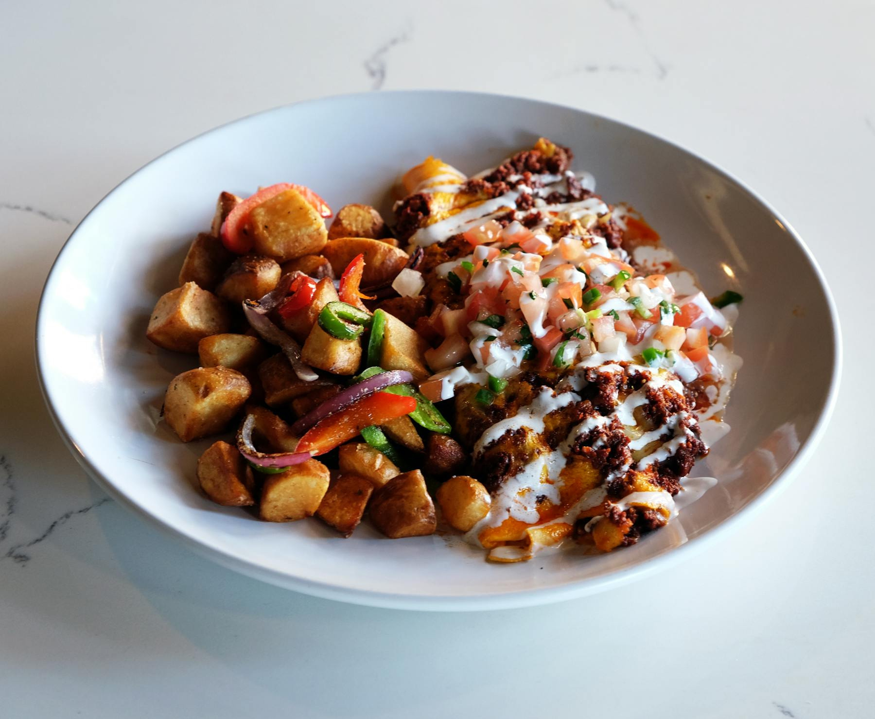 a plate of food on a table