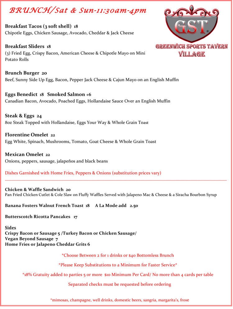 brunch menu