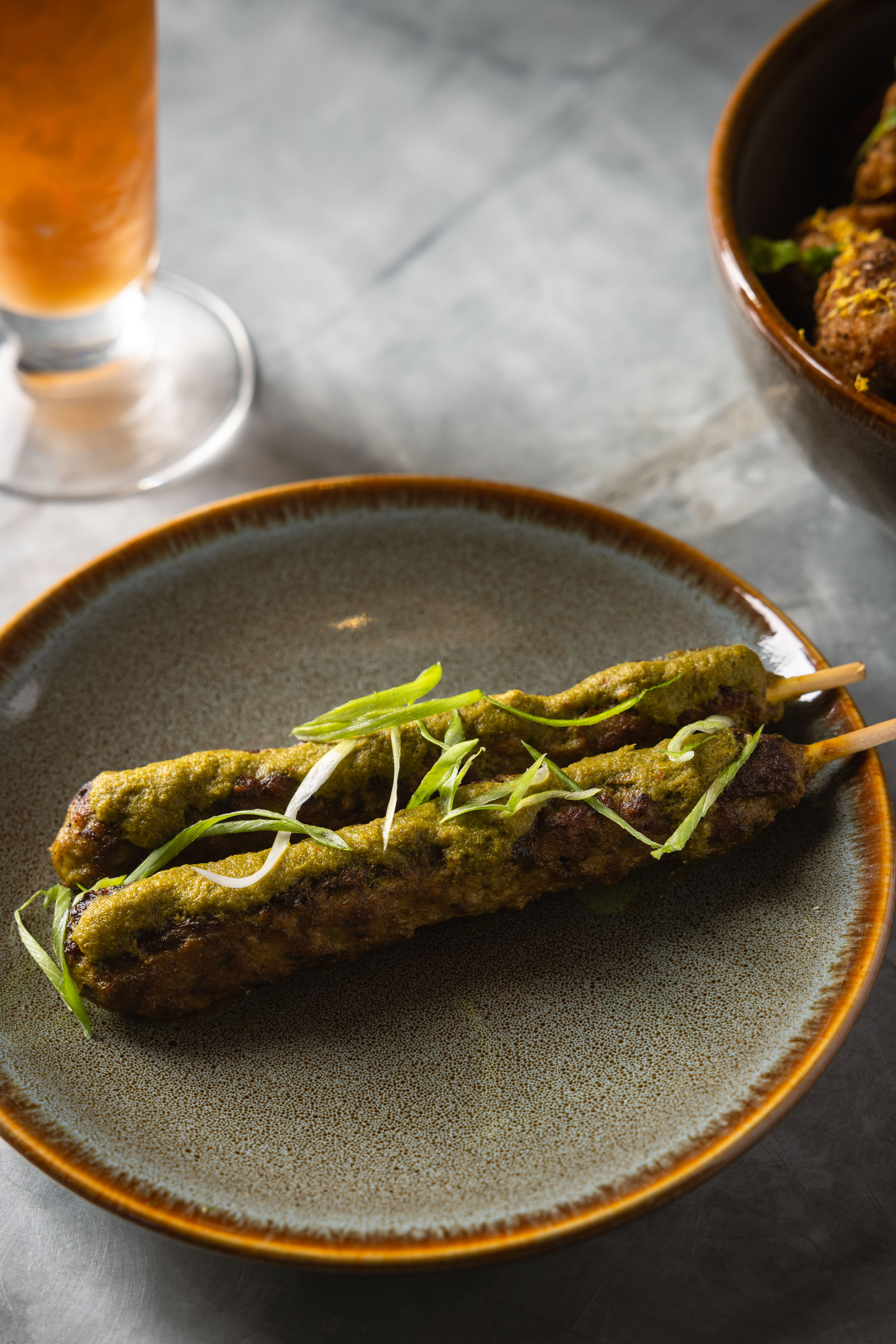 a close up of food on a plate