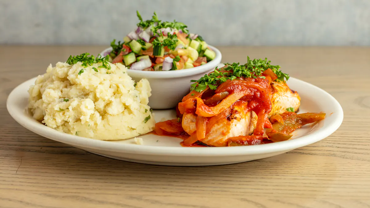 a plate of food on a table