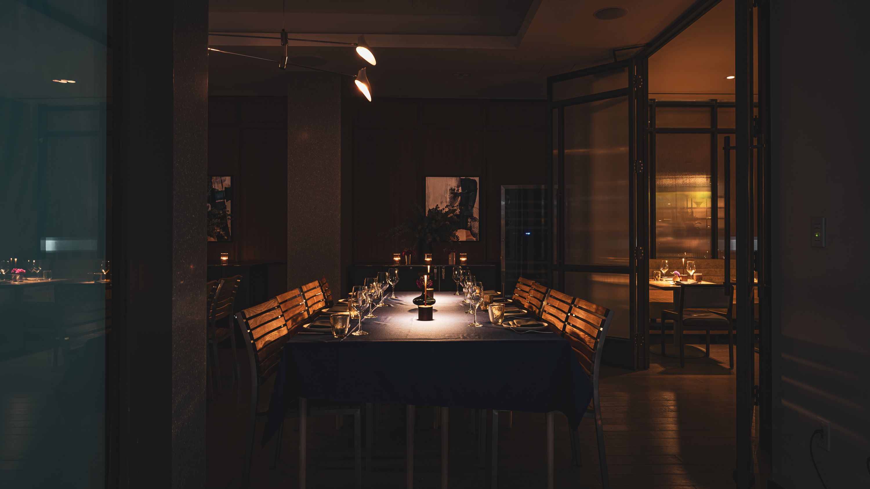 a table set for a dinner party