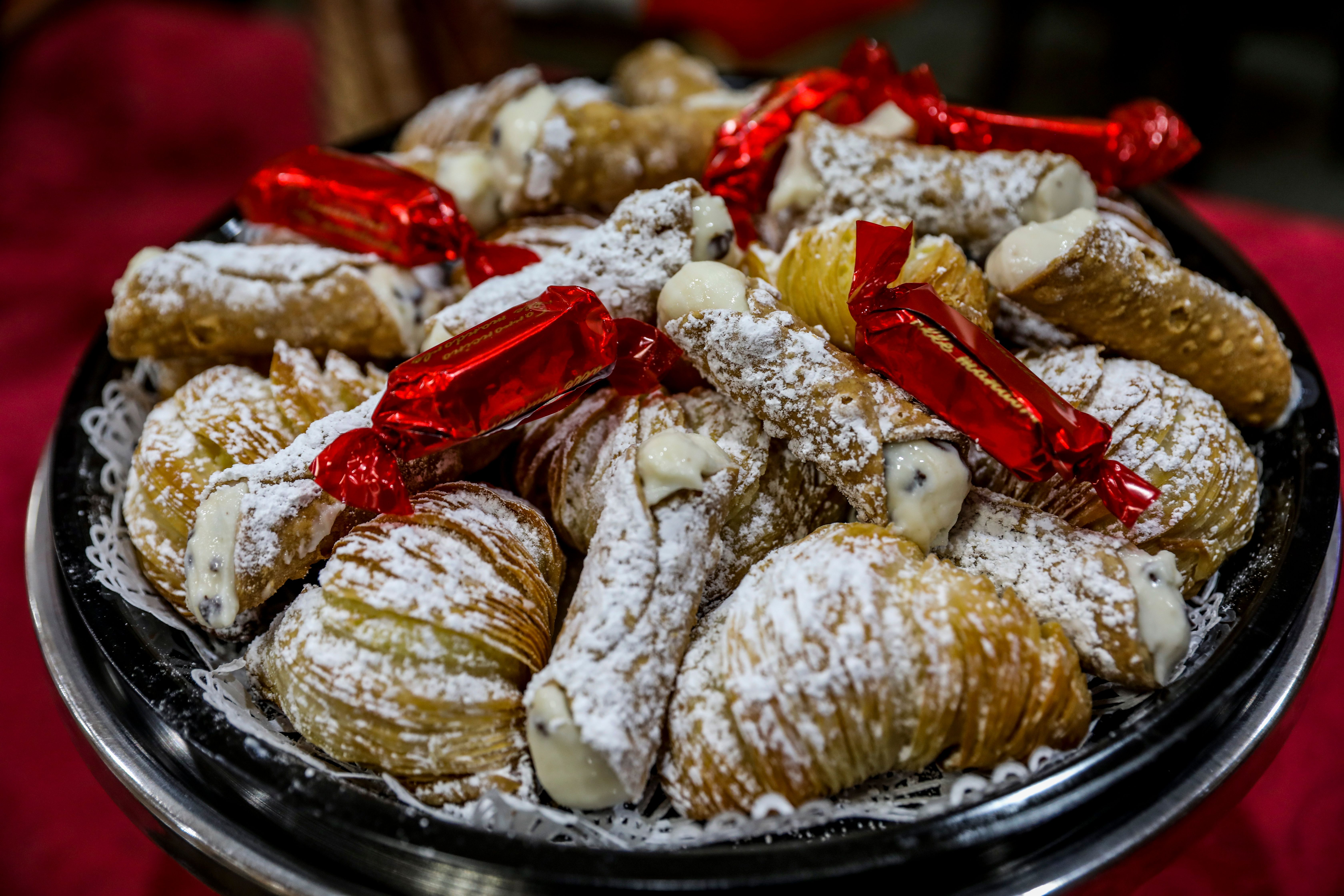 a close up of food on a plate