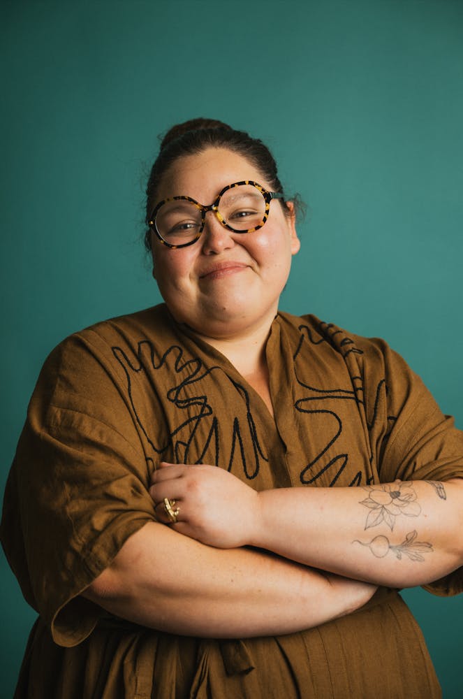 a man wearing glasses