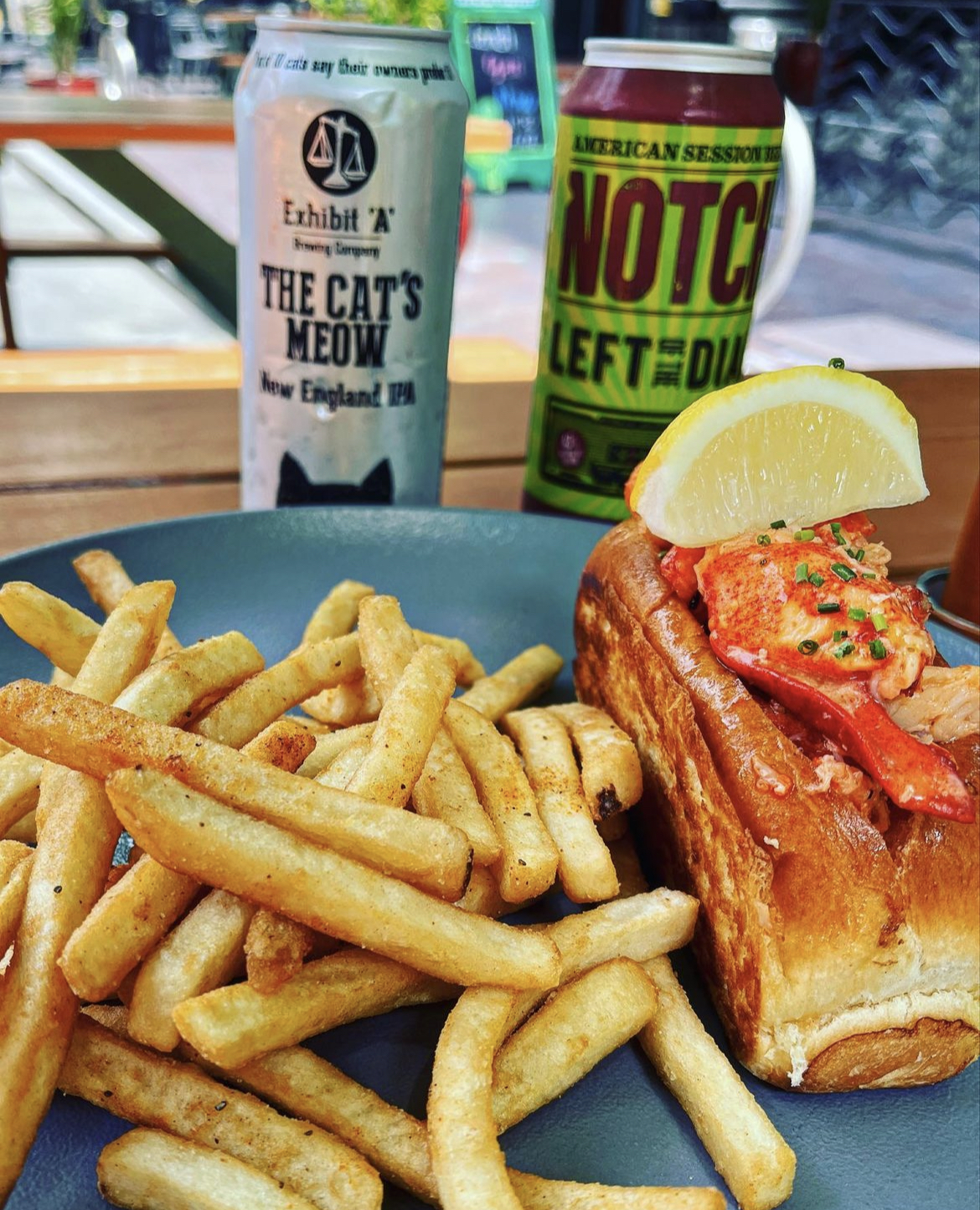 a hot dog and french fries