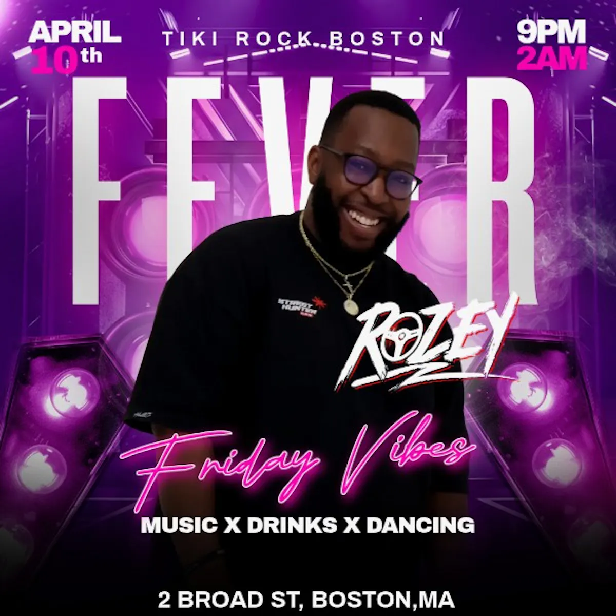 a man wearing glasses and a black shirt