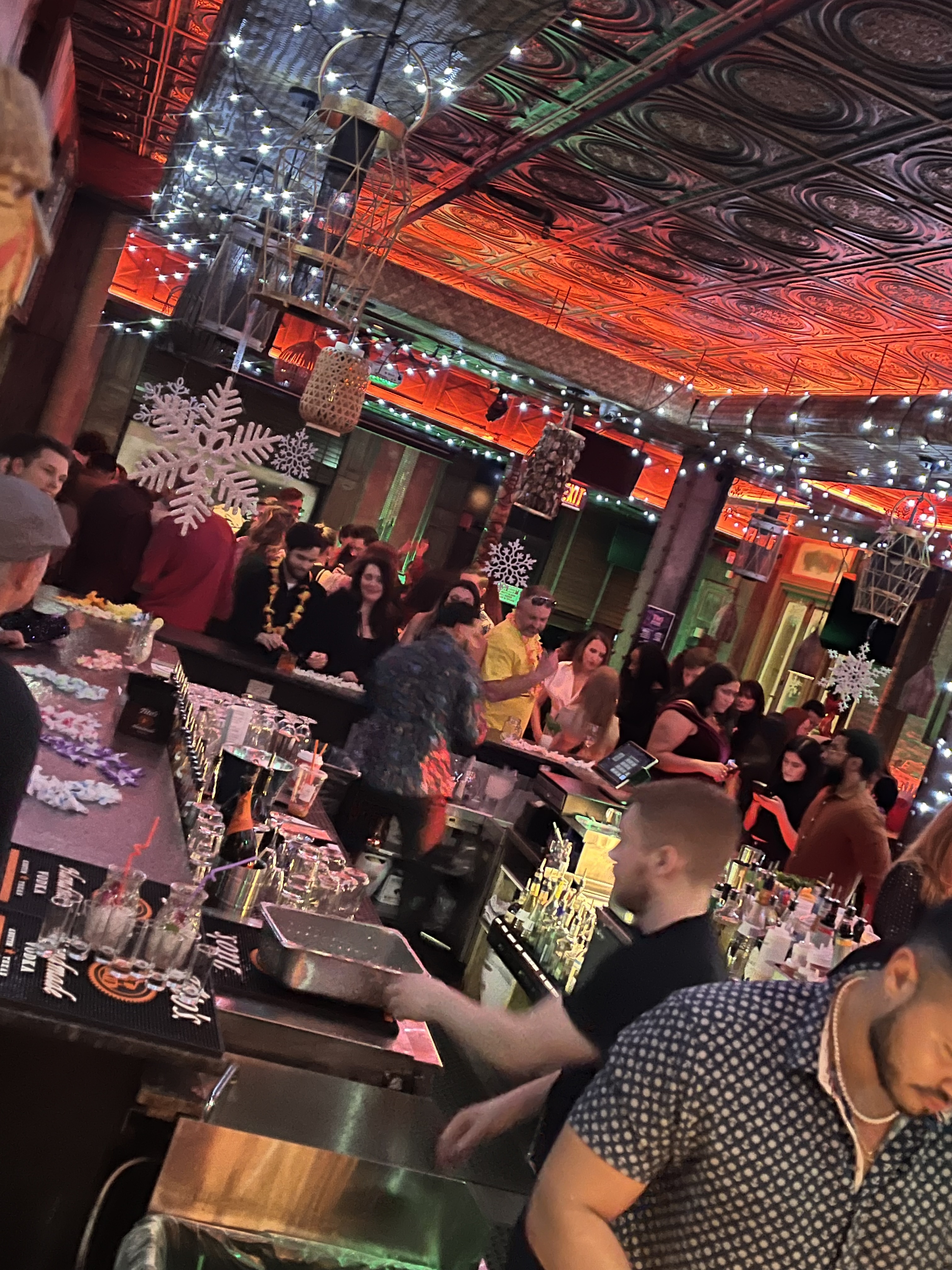 a group of people standing in front of a crowd