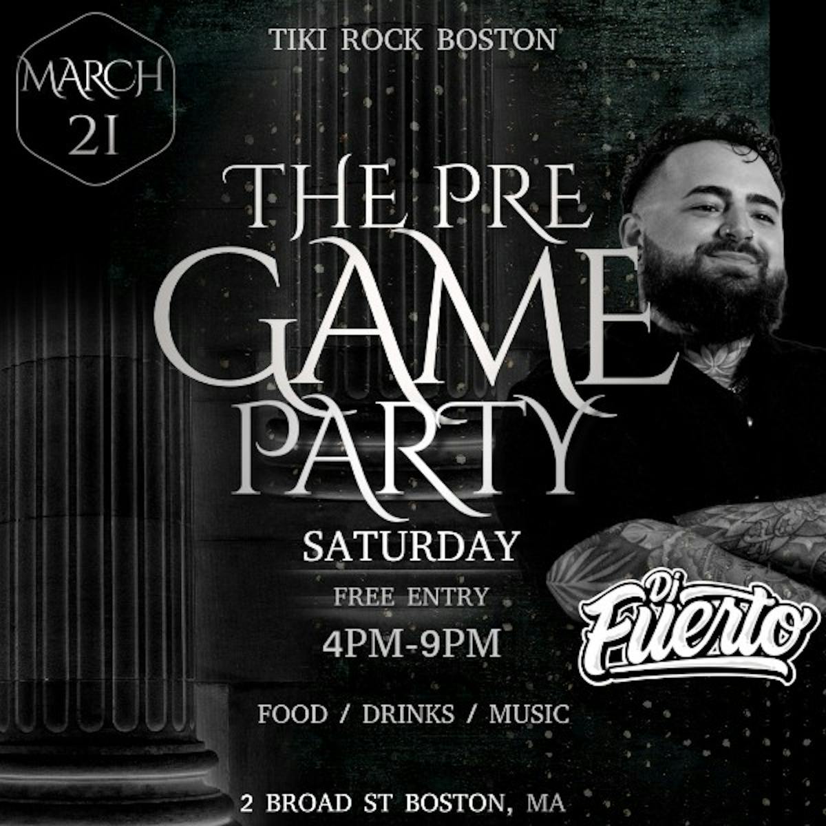 a man with a beard and a tattoo on his arm