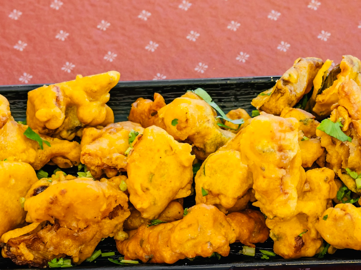 a plate of fried food