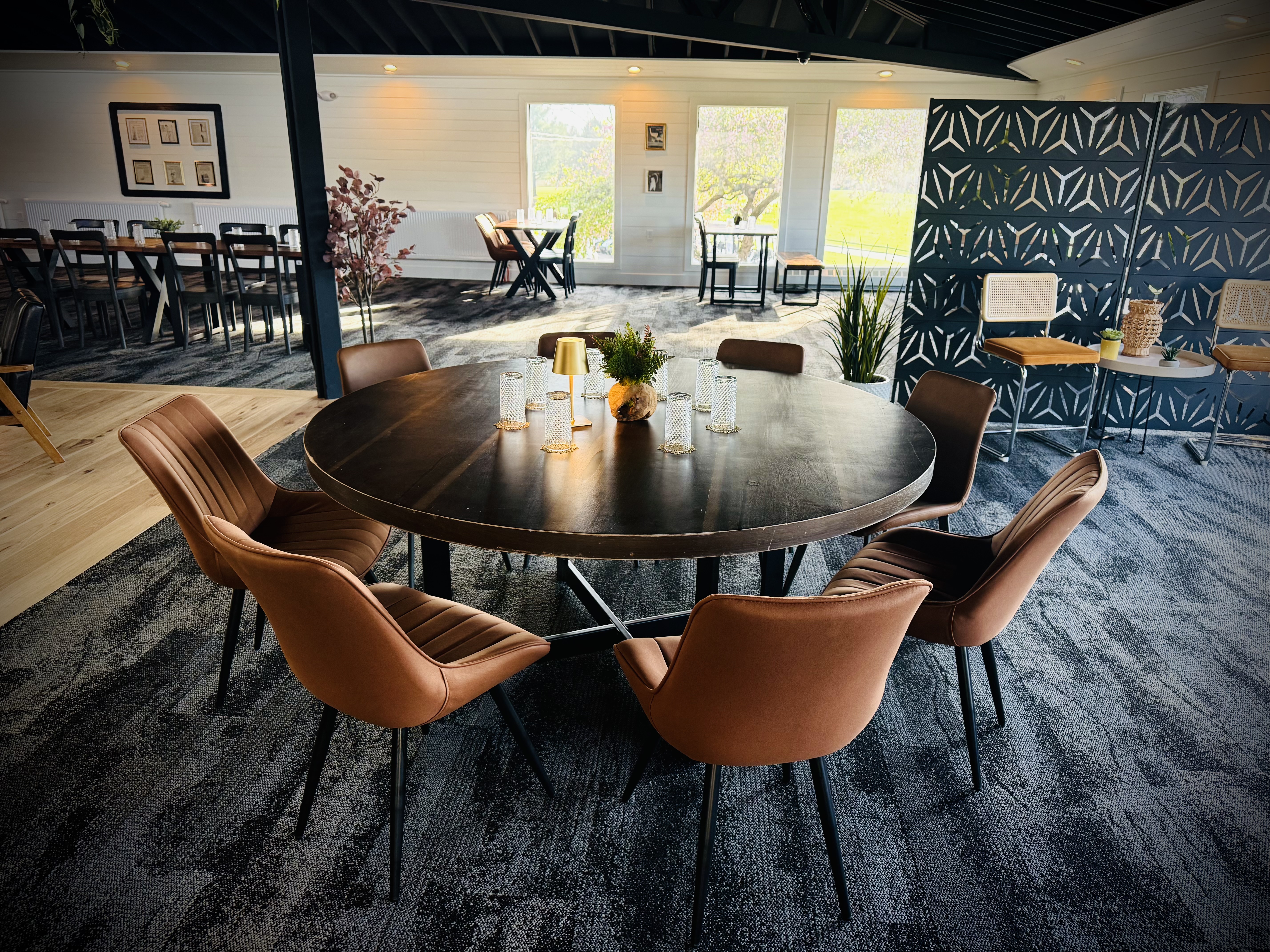 a table with chairs around it