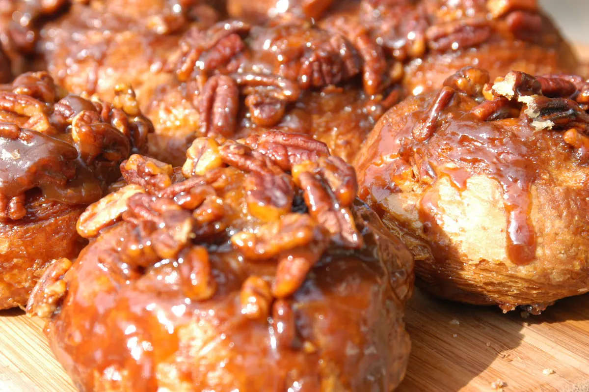 a close up of food