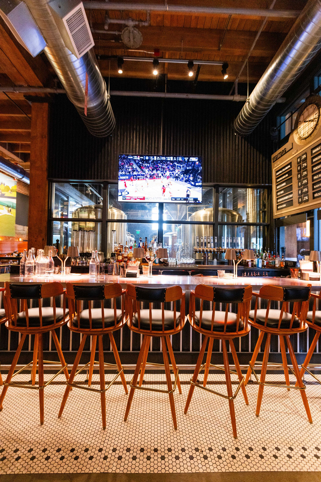 a dining table in a restaurant