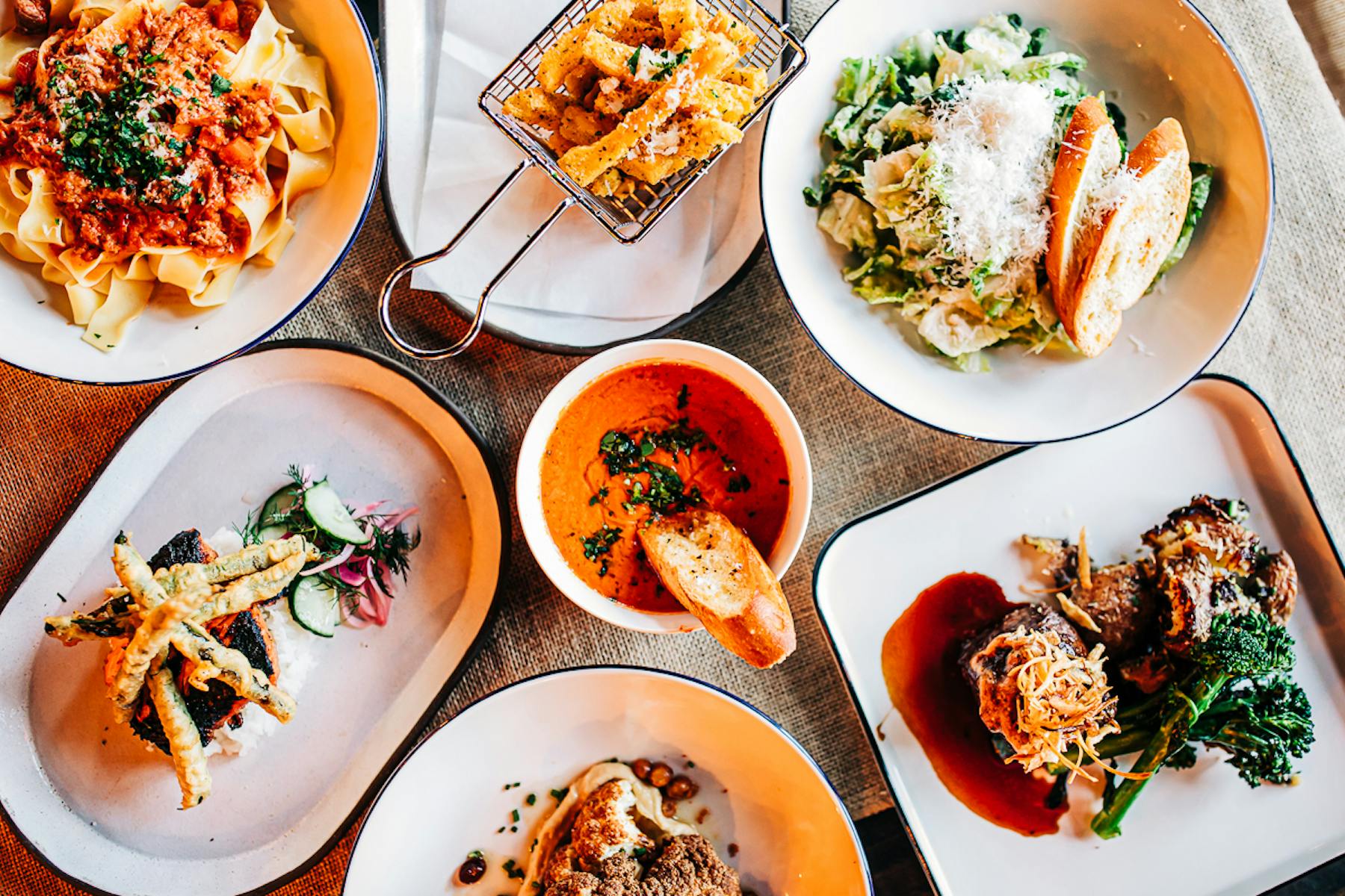 a bunch of different types of food on a plate