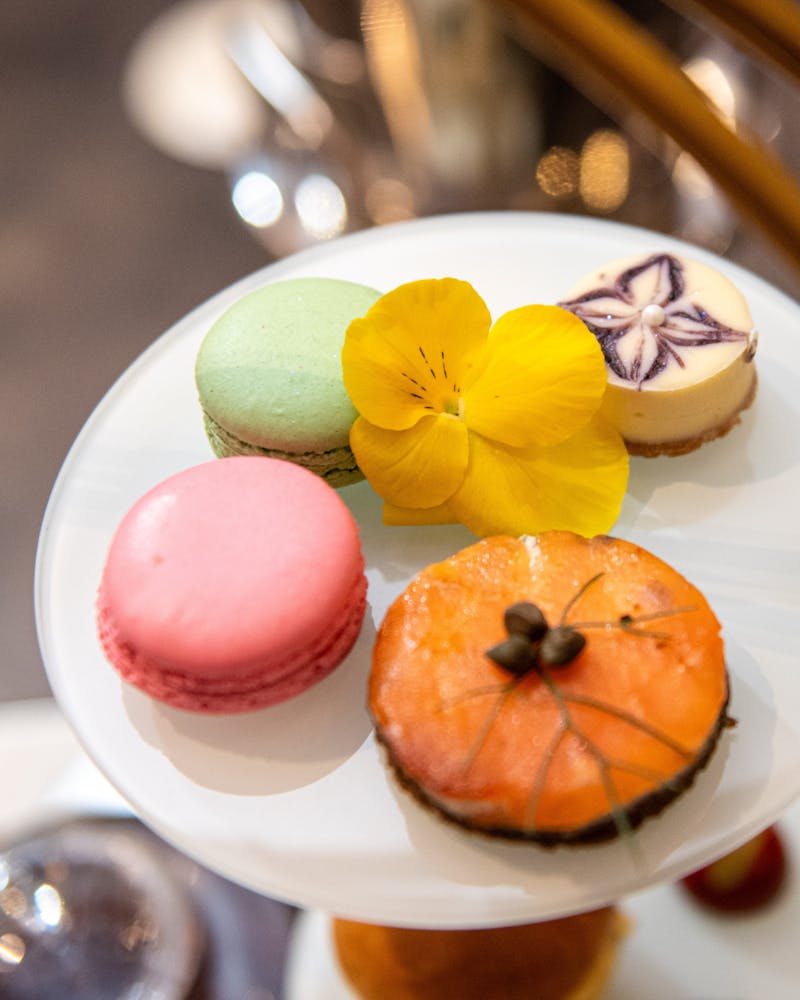 a close up of a plate on a table