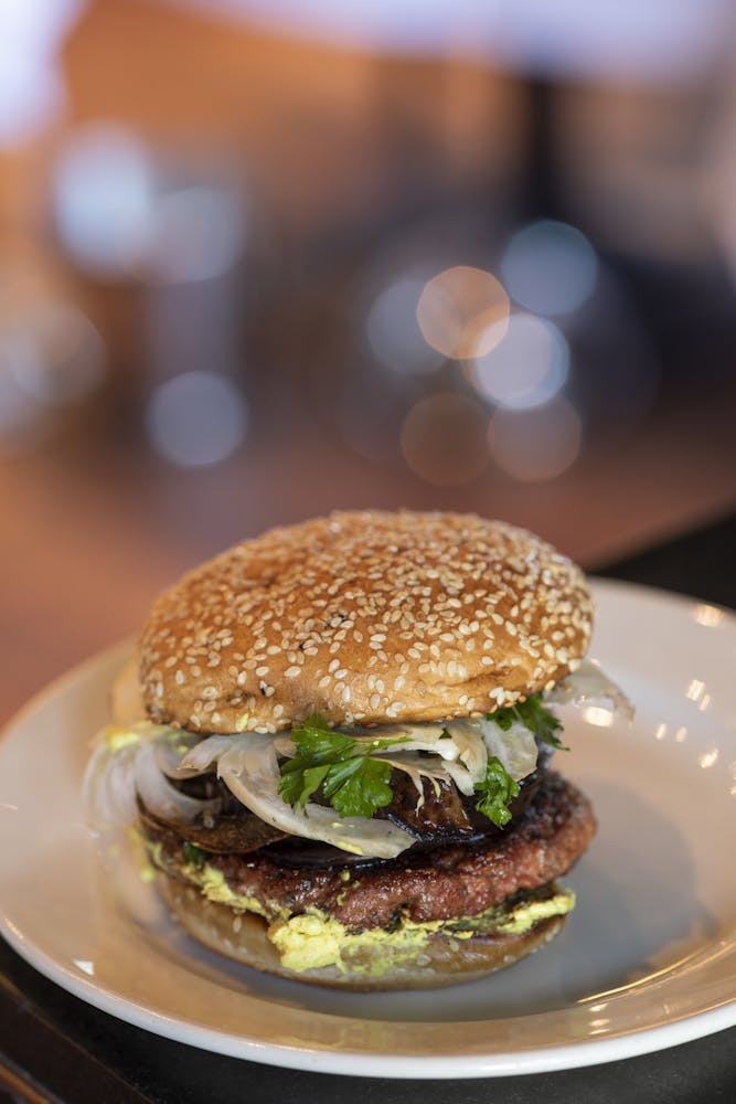 a sandwich sitting on top of a table