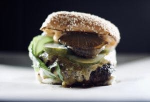 a close up of a sandwich on a plate