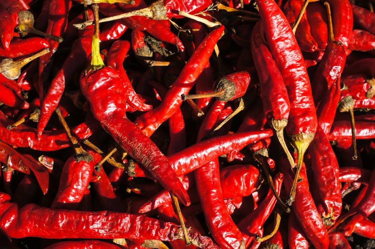 a pile of colorful pepper
