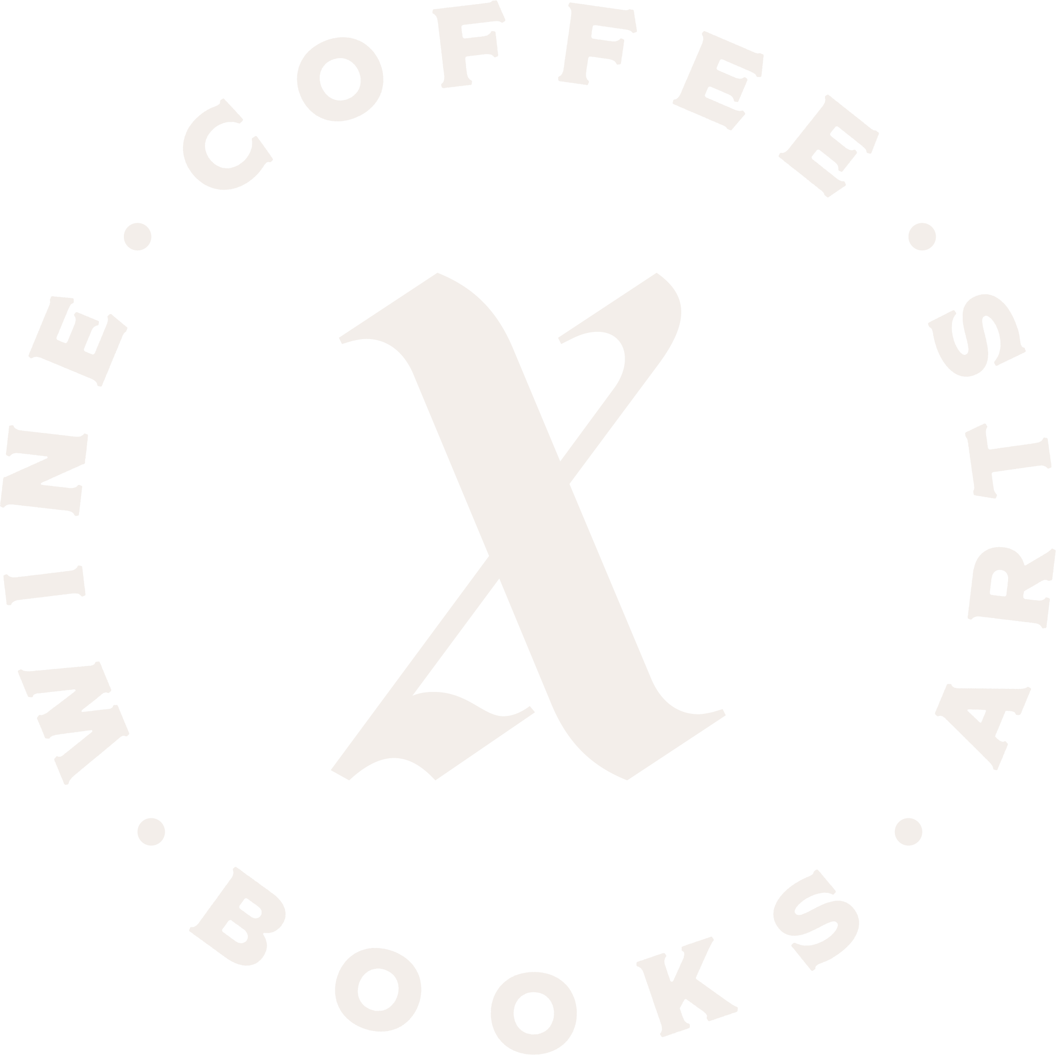 a white letter x in a circle with white text