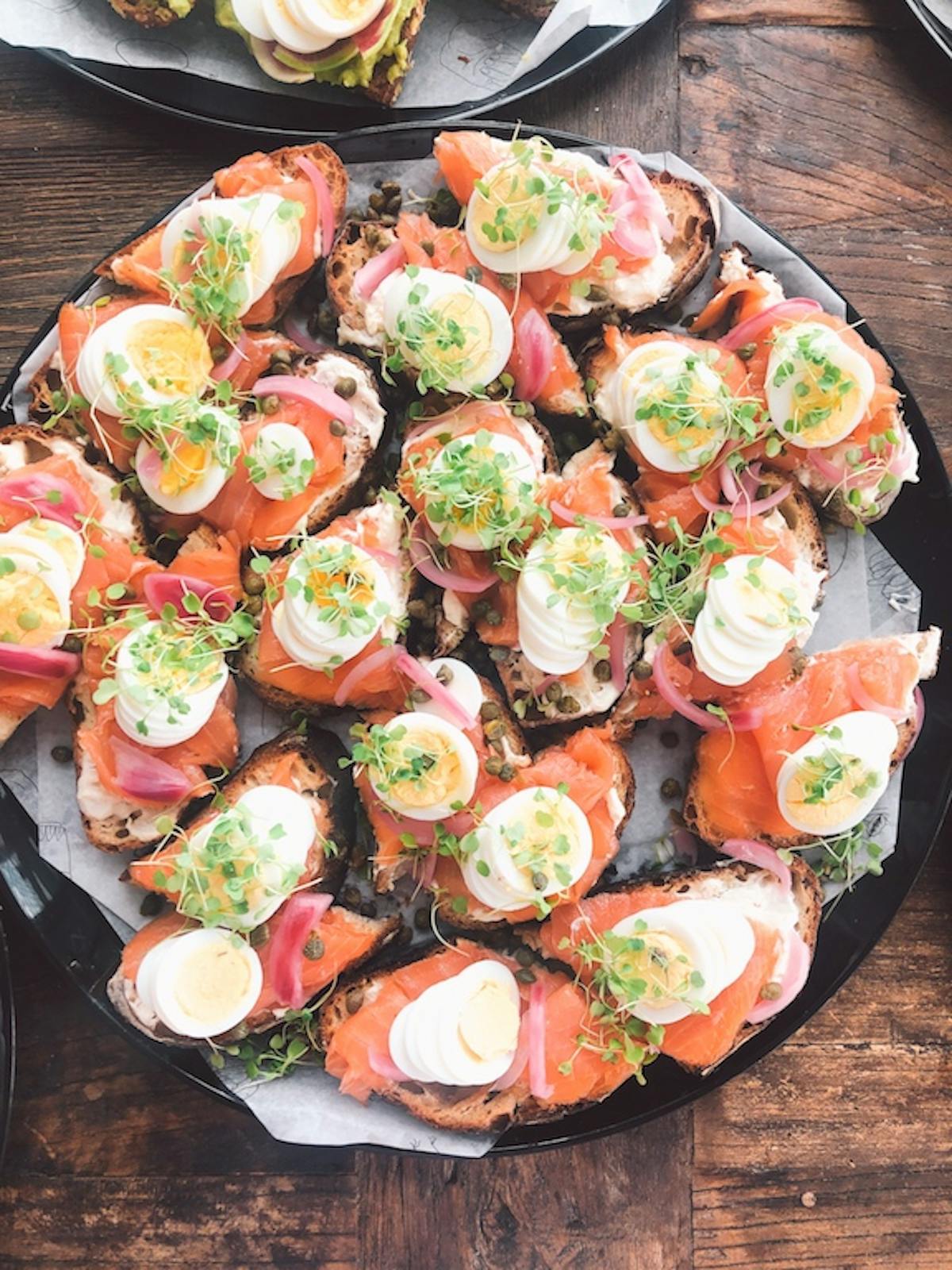 eggs sitting on a wooden table