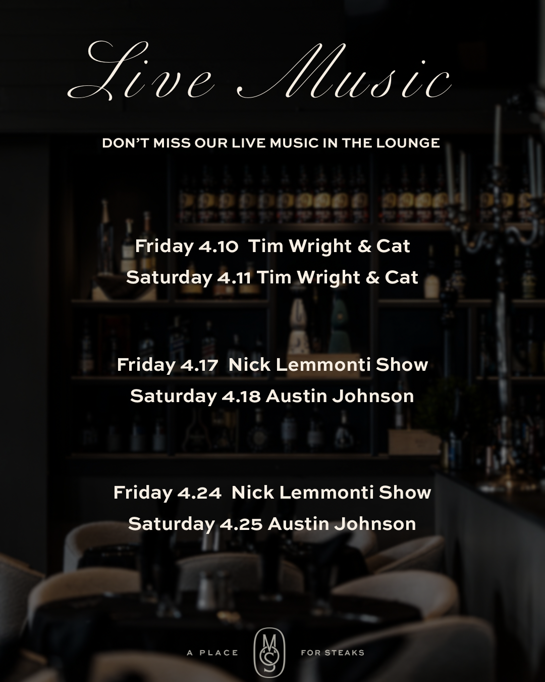 a live music event with a bar and chairs