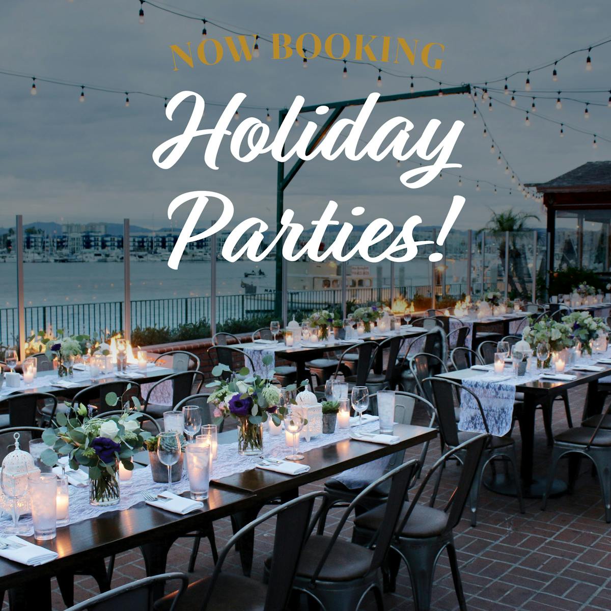 now booking holiday parties with deck setup