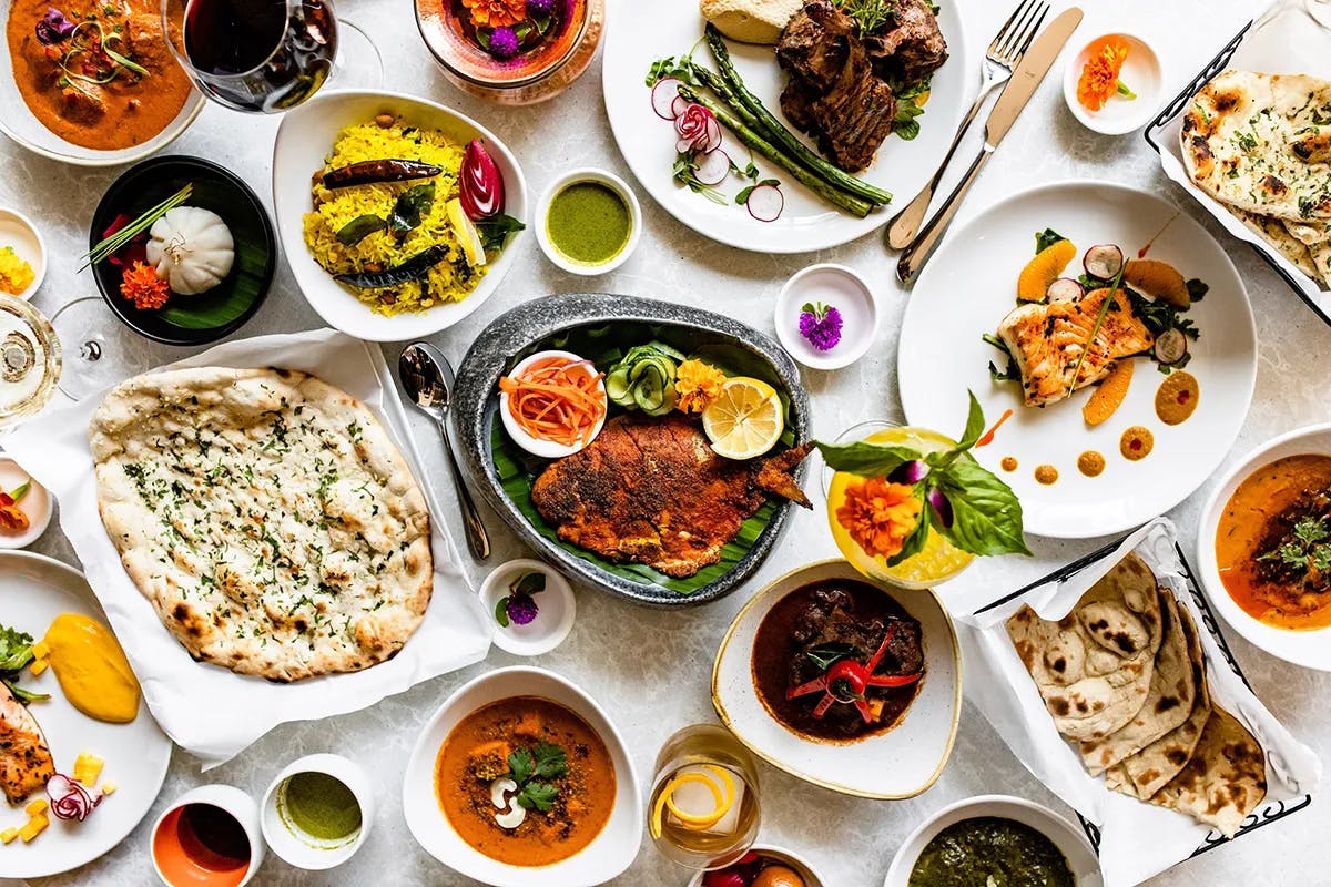a bunch of food sitting on a table
