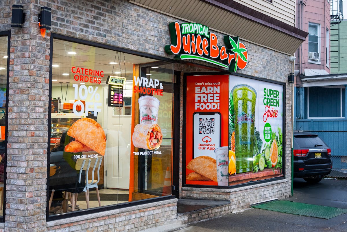 a store in a brick building