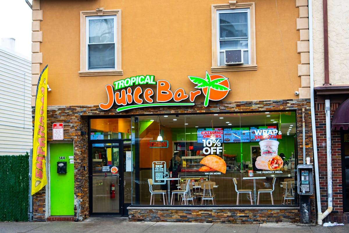 a store front at day