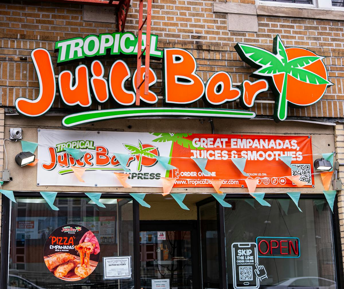 a sign above a store